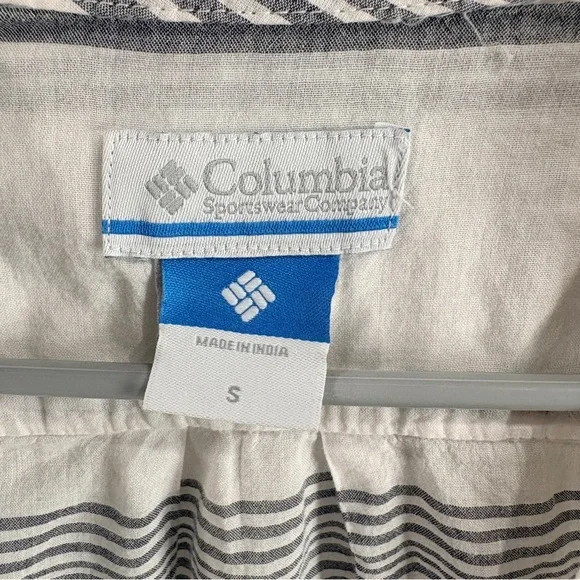 Columbia Striped Button Down Summer Casual Coastal Shirt Size S - Picture 3 of 7